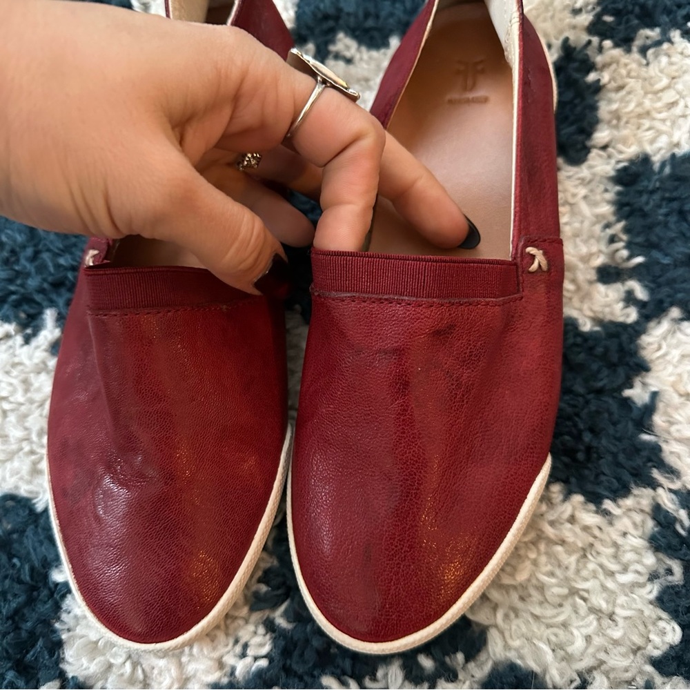 Frye Red Leather Slip-On Shoes - Picture 3 of 5